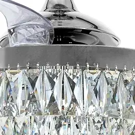 The Fanaway Veil transforms from a sleek flush-mount light fixture to a functional ceiling fan with retractable blades. Its contemporary chrome finish and space-saving design make it ideal for modern homes.