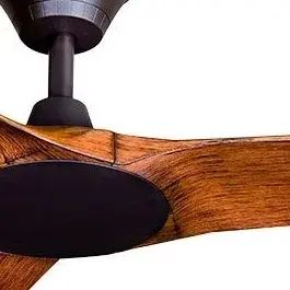 The Abyss ORB 56-inch ceiling fan combines contemporary style with indoor/outdoor versatility. Its antique brass finish and koa wood blades create a warm, sophisticated look suitable for coastal, industrial, or modern spaces.
