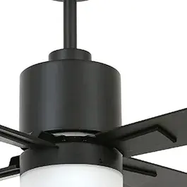 The Lucci Air Climate 52" ceiling fan combines energy-efficient DC motor technology with sleek modern styling. Its matte black finish and clean lines make it versatile for contemporary spaces.