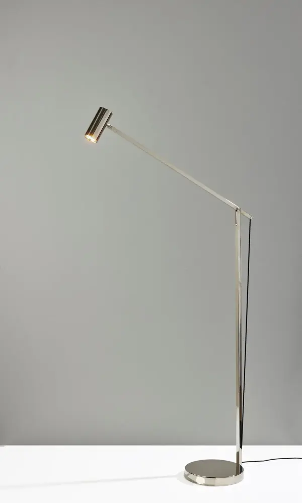 Newman Task Floor Lamp in Polished Nickel