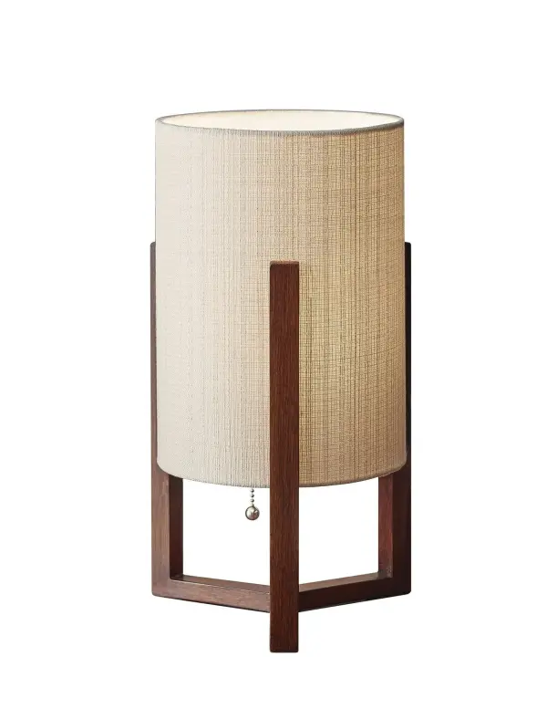 Quinn Table Lantern in Walnut Birch Wood - Image 1
