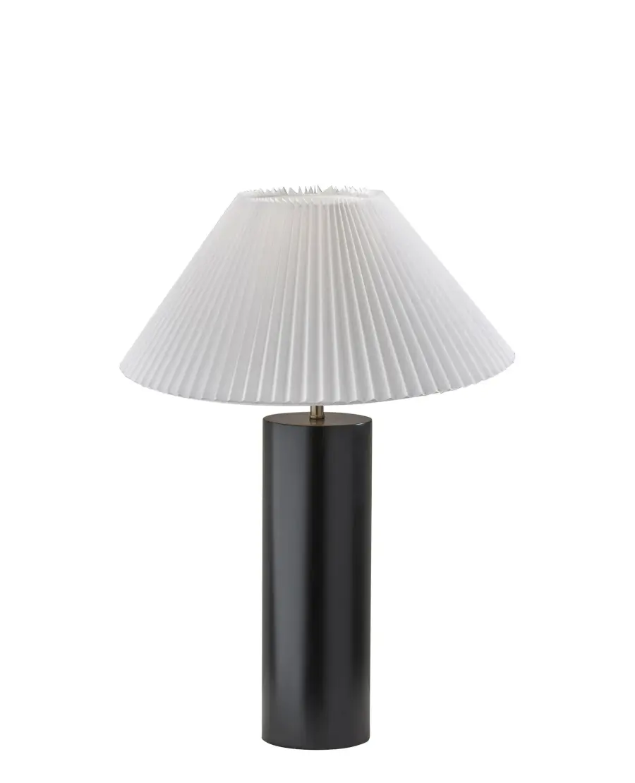 Elegant Transitional Table Lamp with Timeless Black Wood Design