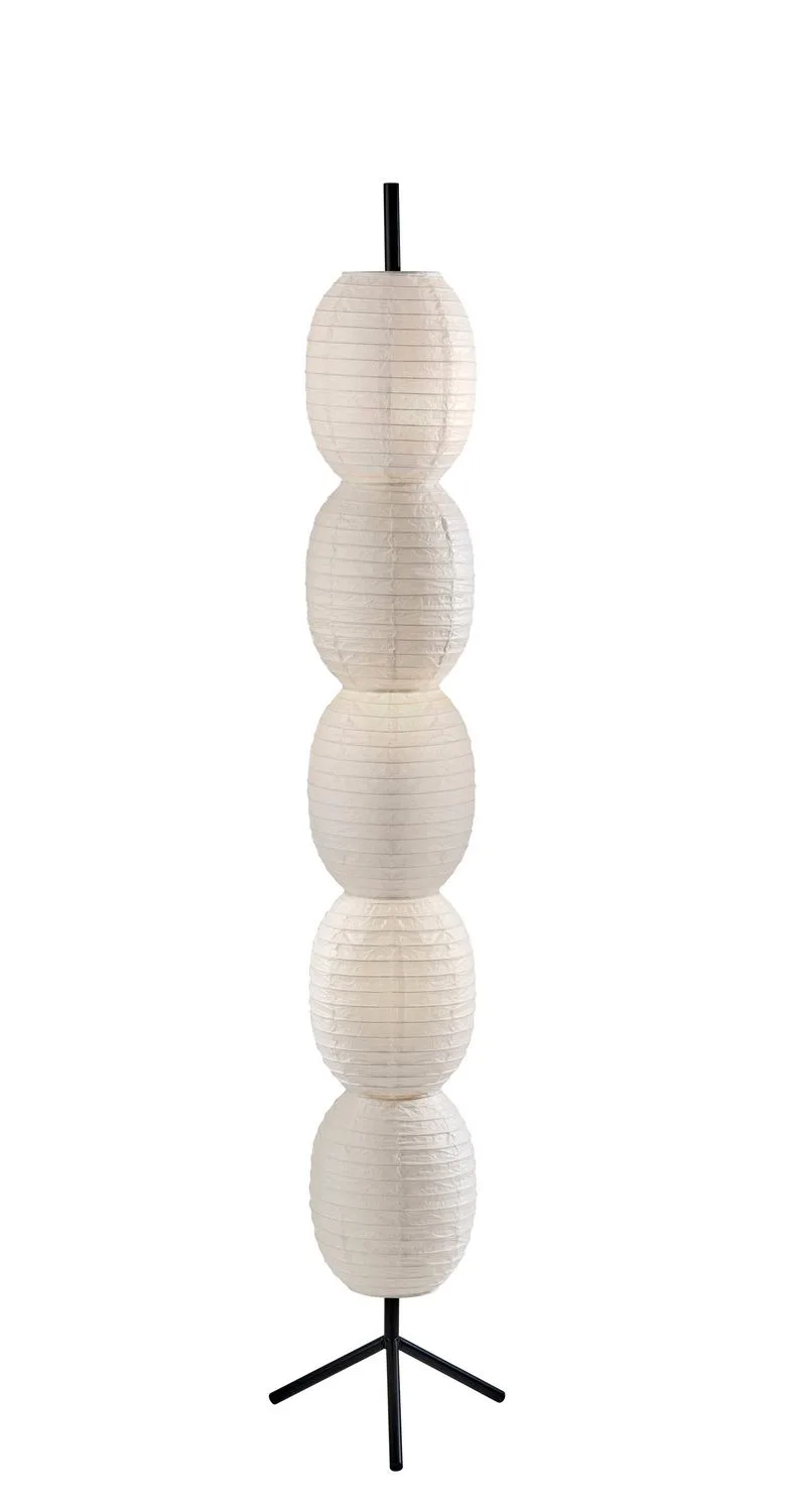 Lanai Three Light Floor Lamp in Black