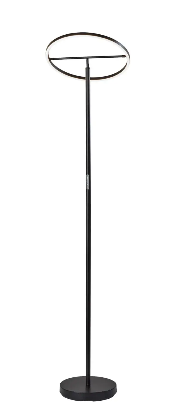 The Falcon LED Floor Lamp combines sleek modern design with intelligent functionality. Standing 70 inches tall with an adjustable ring-shaped shade, it offers six brightness levels and five color temperatures via touch control.