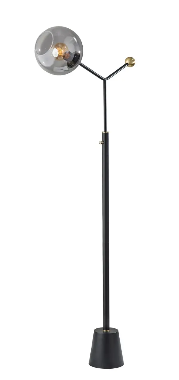 Dusk Floor Lamp with Smoked Glass Globe