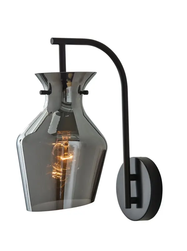 Sophisticated Modern Wall Lamp with Smoked Glass Elegance