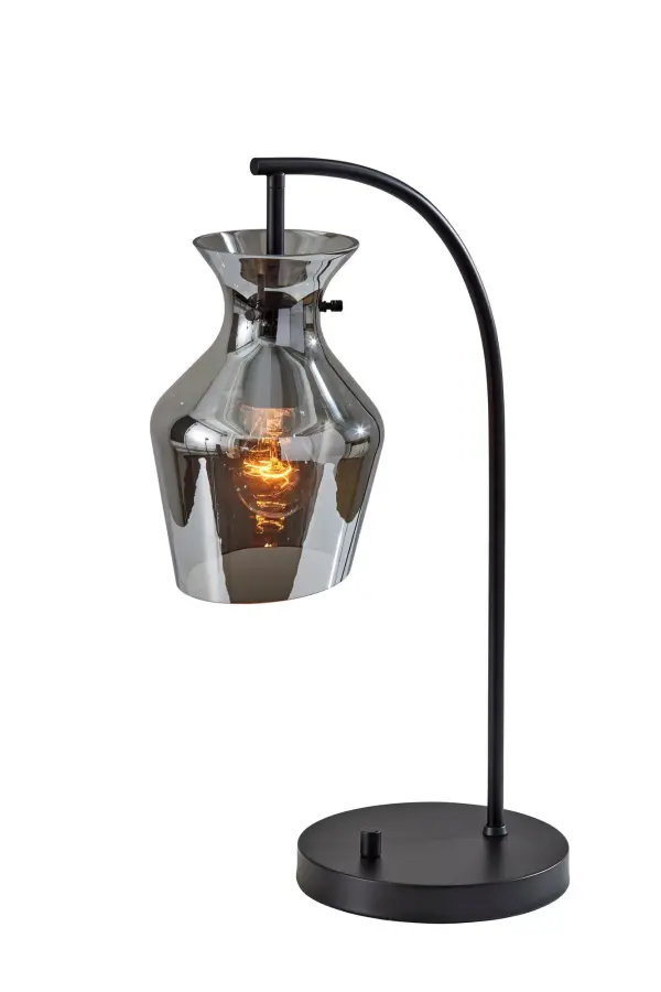 Sleek Contemporary Table Lamp with Smoked Glass Sophistication