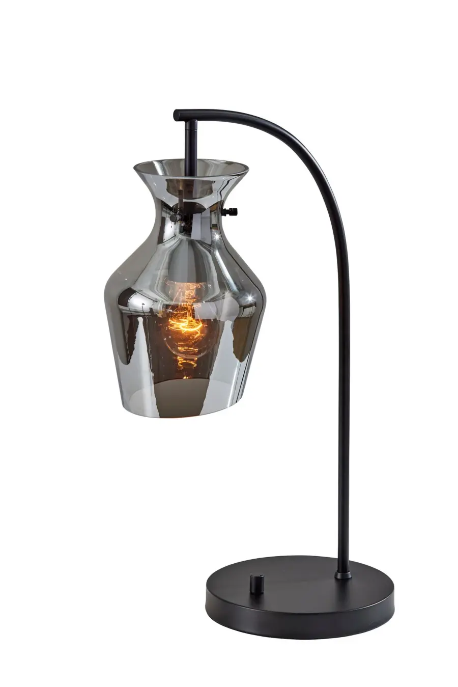 Sleek Contemporary Table Lamp with Smoked Glass Sophistication