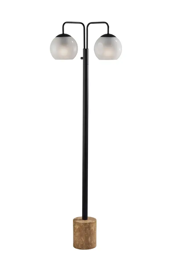 Elegant Contemporary Floor Lamp with Dual Globe Shades