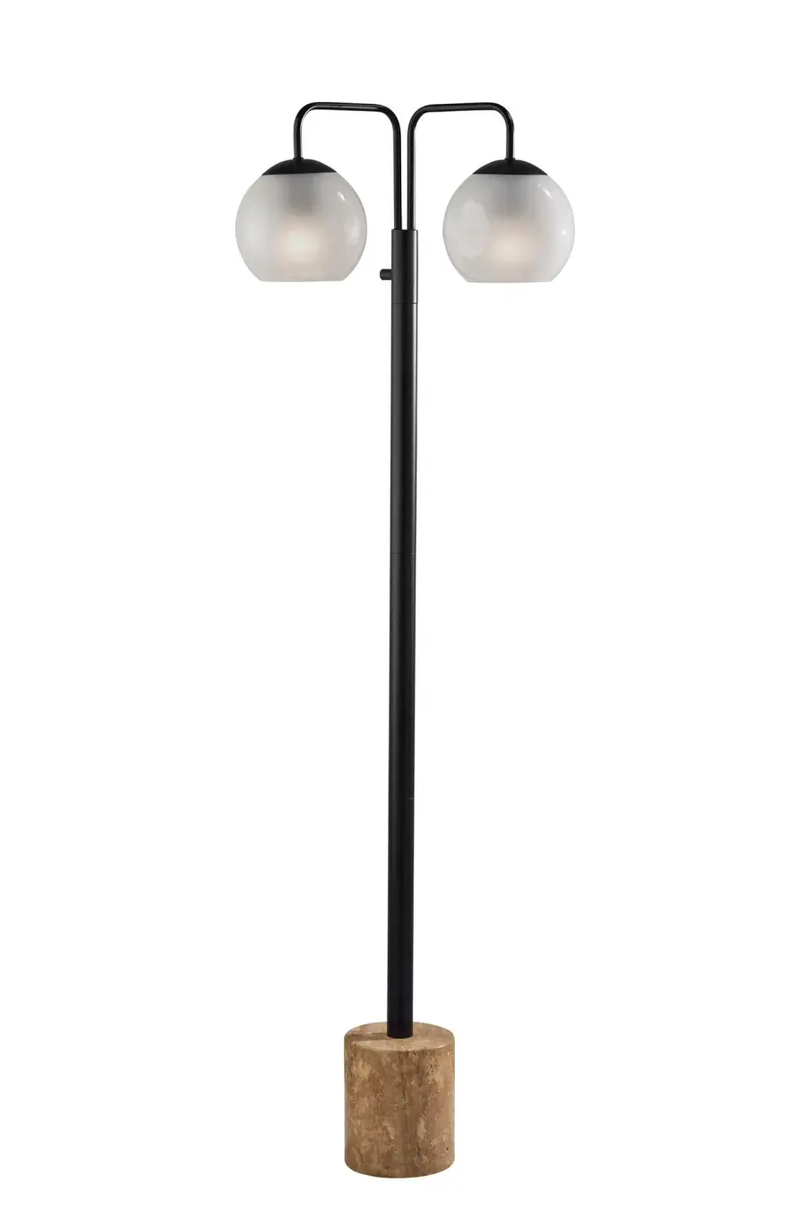 Elegant Contemporary Floor Lamp with Dual Globe Shades