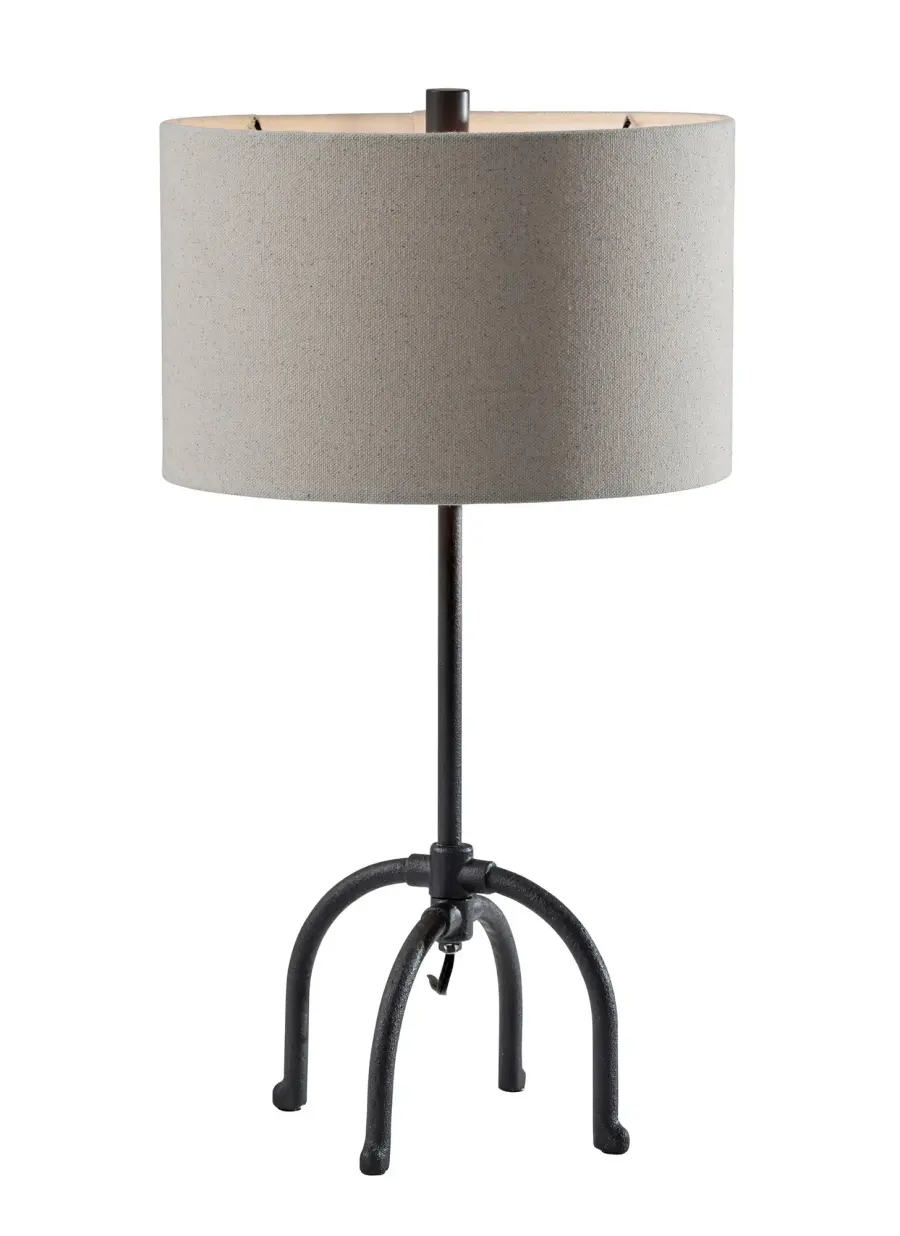 Versatile Black Table Lamp with Classic Transitional Design