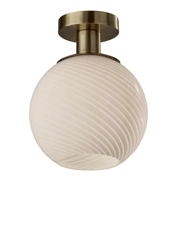 Swirl Flush Mount in Antique Brass
