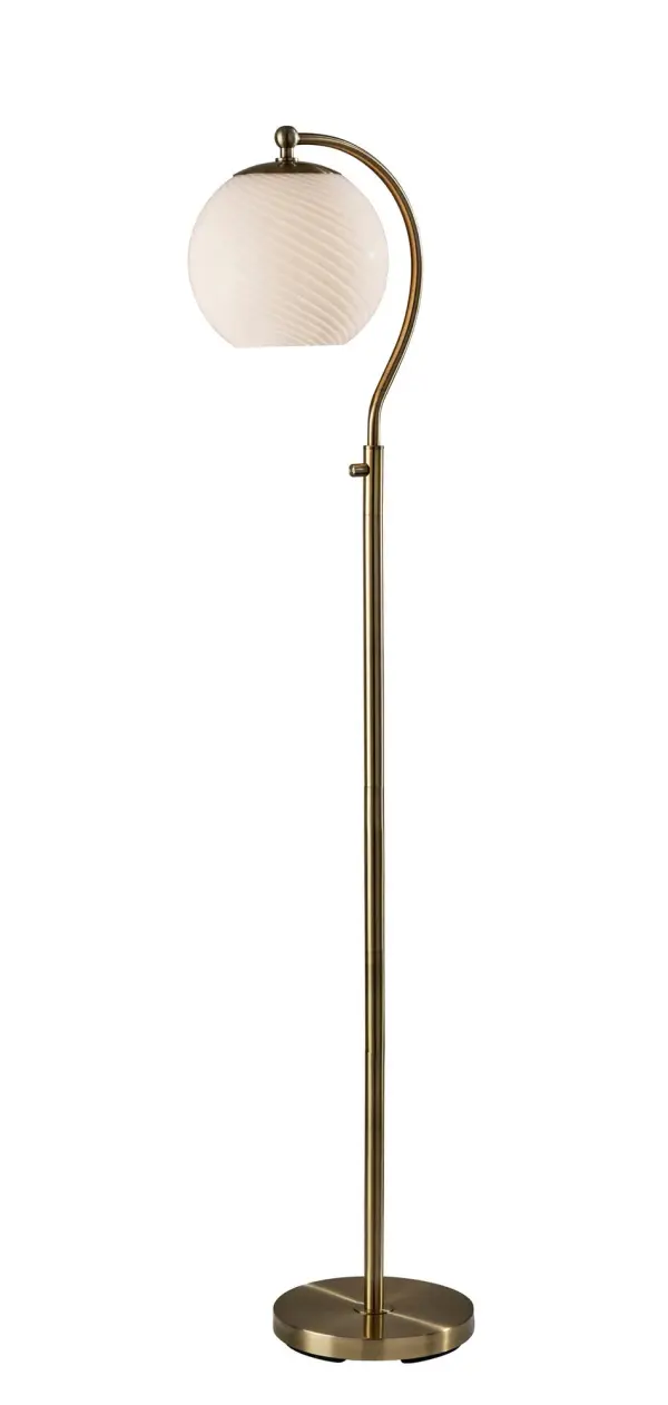 Swirl Floor Lamp in Antique Brass