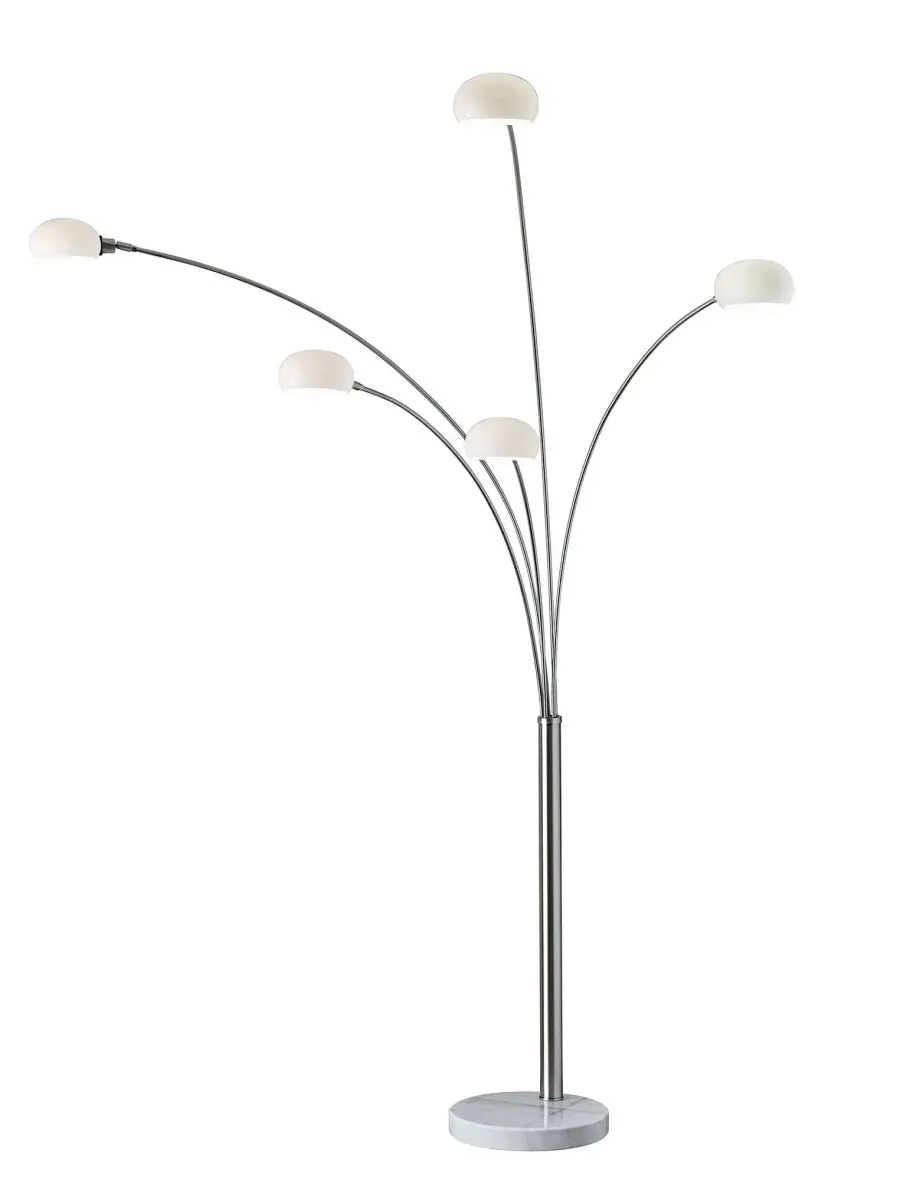 Luna Arc Lamp with White Marble Base