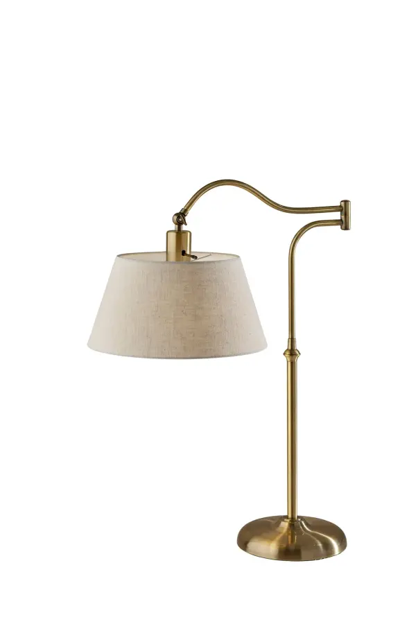 Rodeo Adjustable Table Lamp in Antique Brass