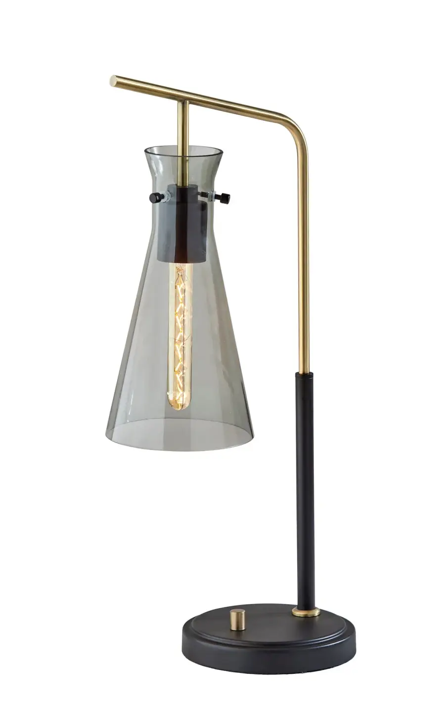 Walker Desk Lamp with Smoked Glass Shade