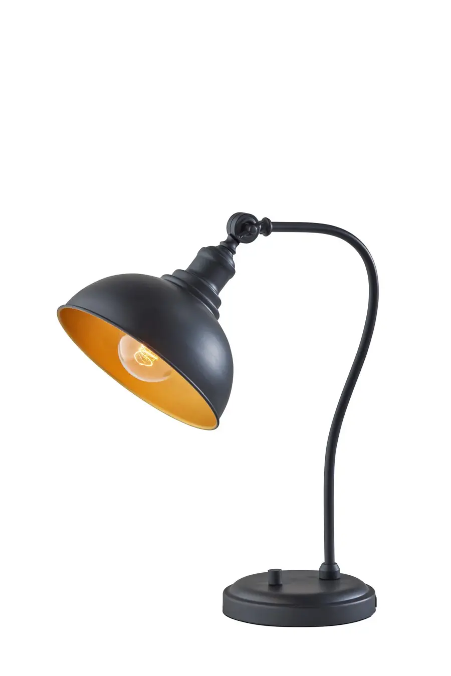 Industrial-Style Desk Lamp with USB Charging and Adjustable Shade