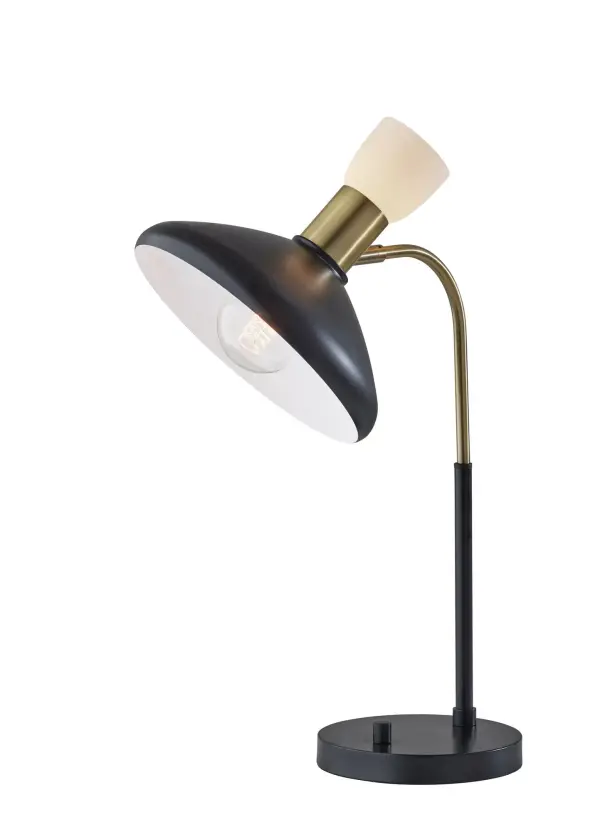 Versatile Dual-Light Desk Lamp with Adjustable Head & Mixed Metal Finish