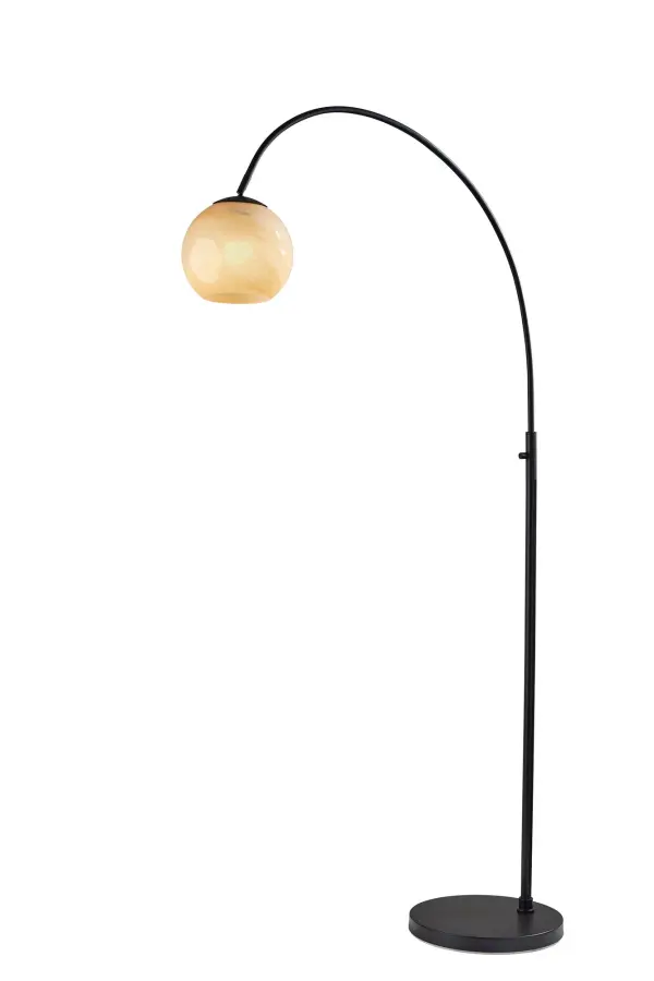 Elegant Arc Lamp with Adjustable Glass Globe for Versatile Task Lighting
