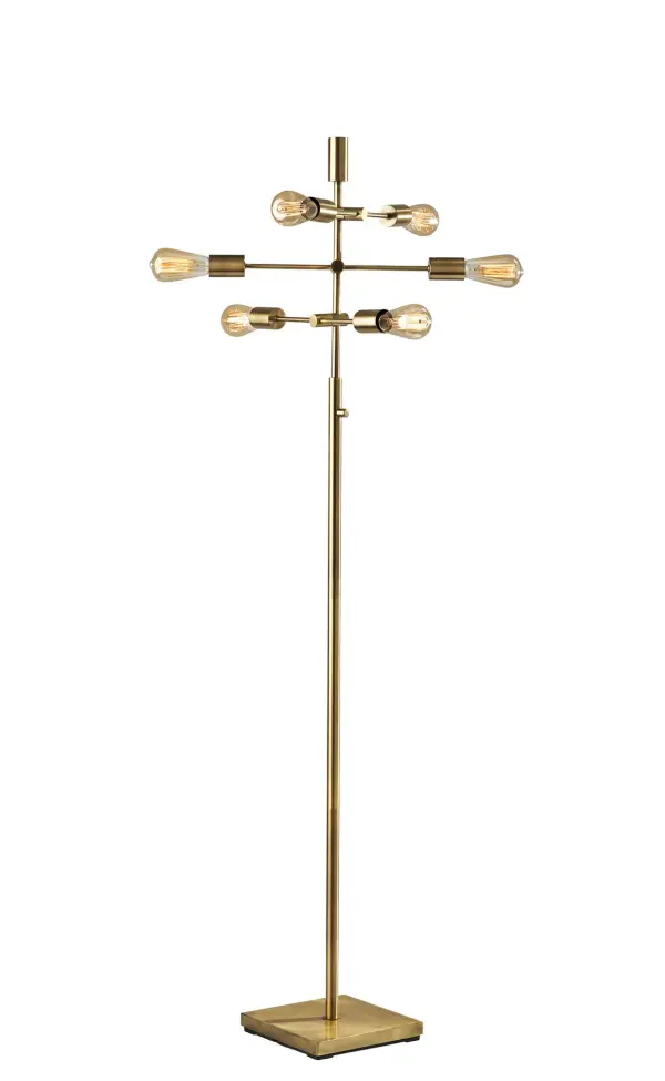 Sputnik Floor Lamp in Antique Brass