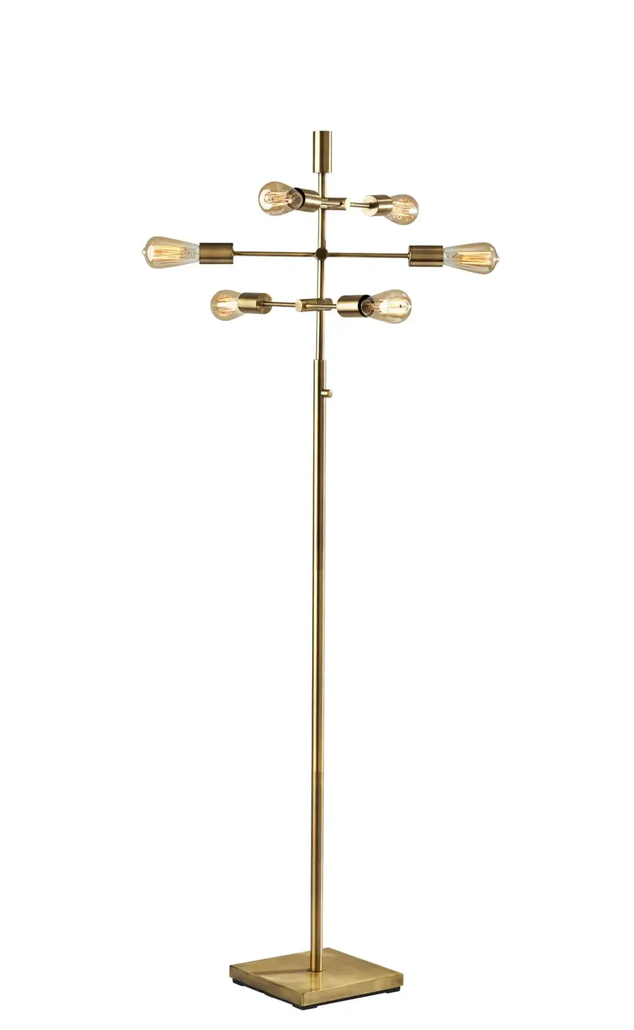 Sputnik Floor Lamp in Antique Brass