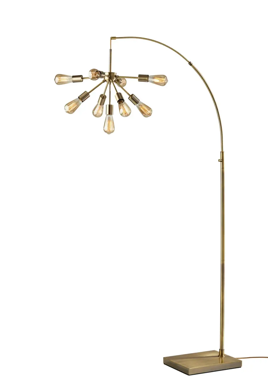 Sputnik Arc Lamp in Antique Brass