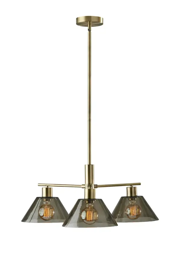 Zoe 3-Light Chandelier in Antique Brass