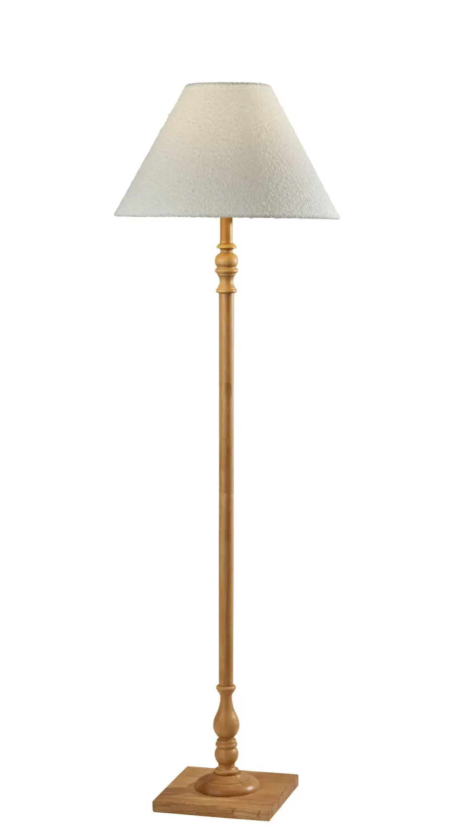 Warm Scandinavian-Inspired Floor Lamp with Natural Wood Base