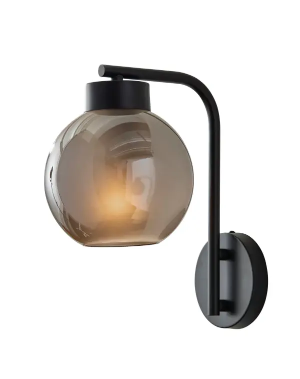 Sleek Contemporary Wall Sconce with Smoked Glass Globe
