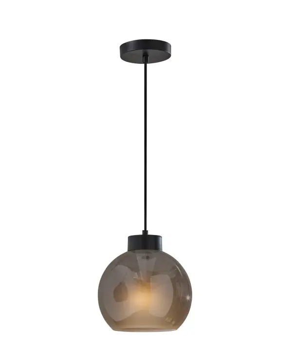 Sleek Modern Globe Pendant with Sophisticated Smoked Glass Shade