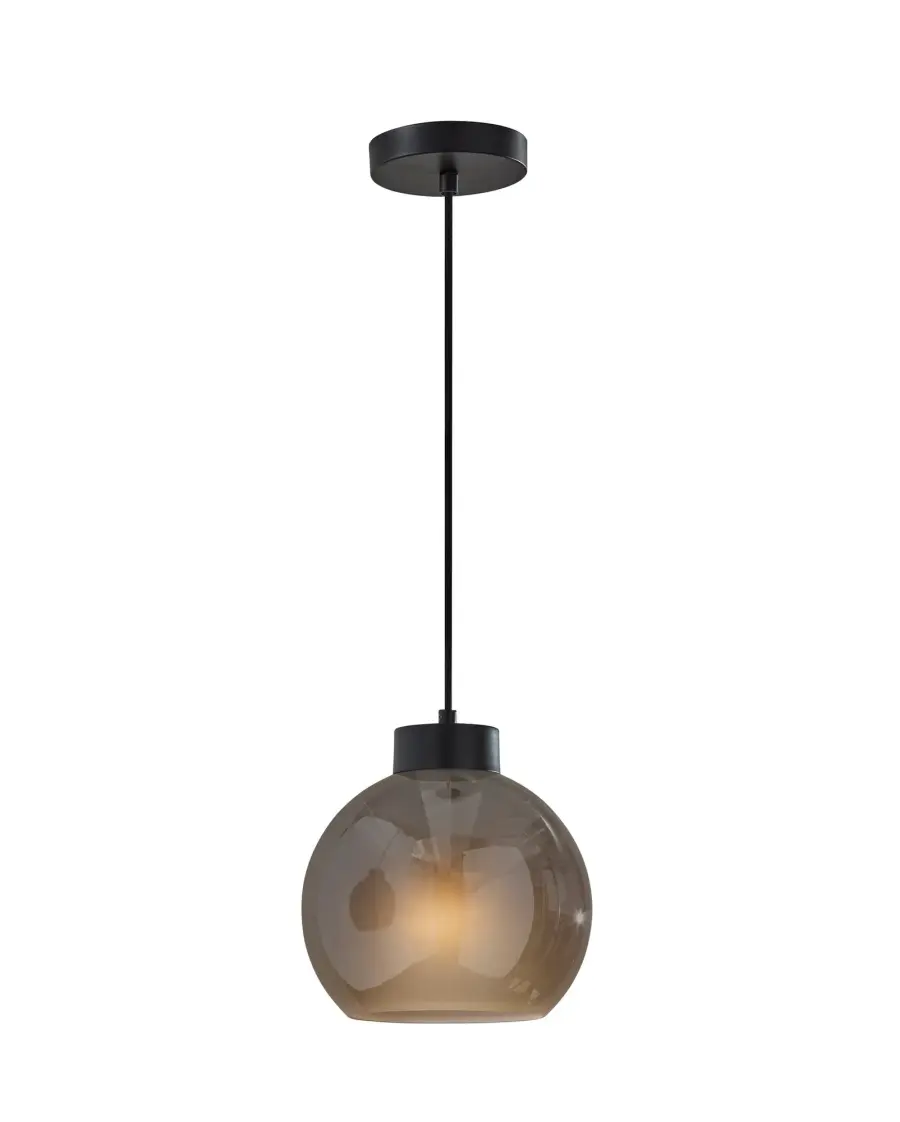 Sleek Modern Globe Pendant with Sophisticated Smoked Glass Shade
