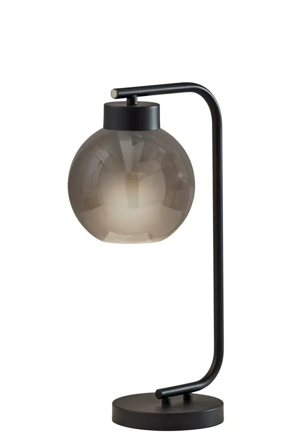 Modern Globe Table Lamp with Touch Control and Smoked Glass Shade