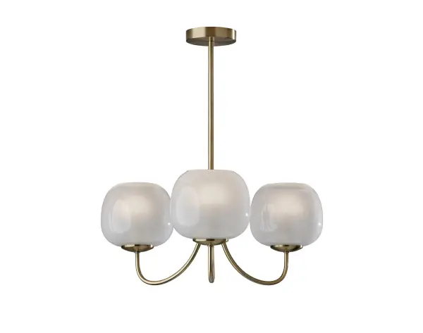 Magnolia 3-Light Chandelier in Antique Brass
