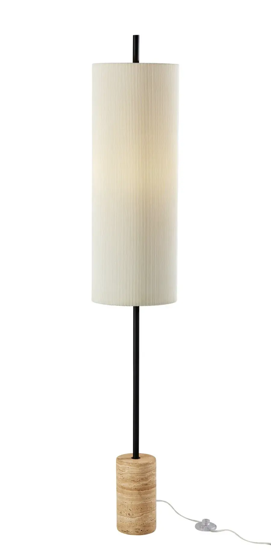 Elegant Transitional Floor Lamp with Substantial Stone Base