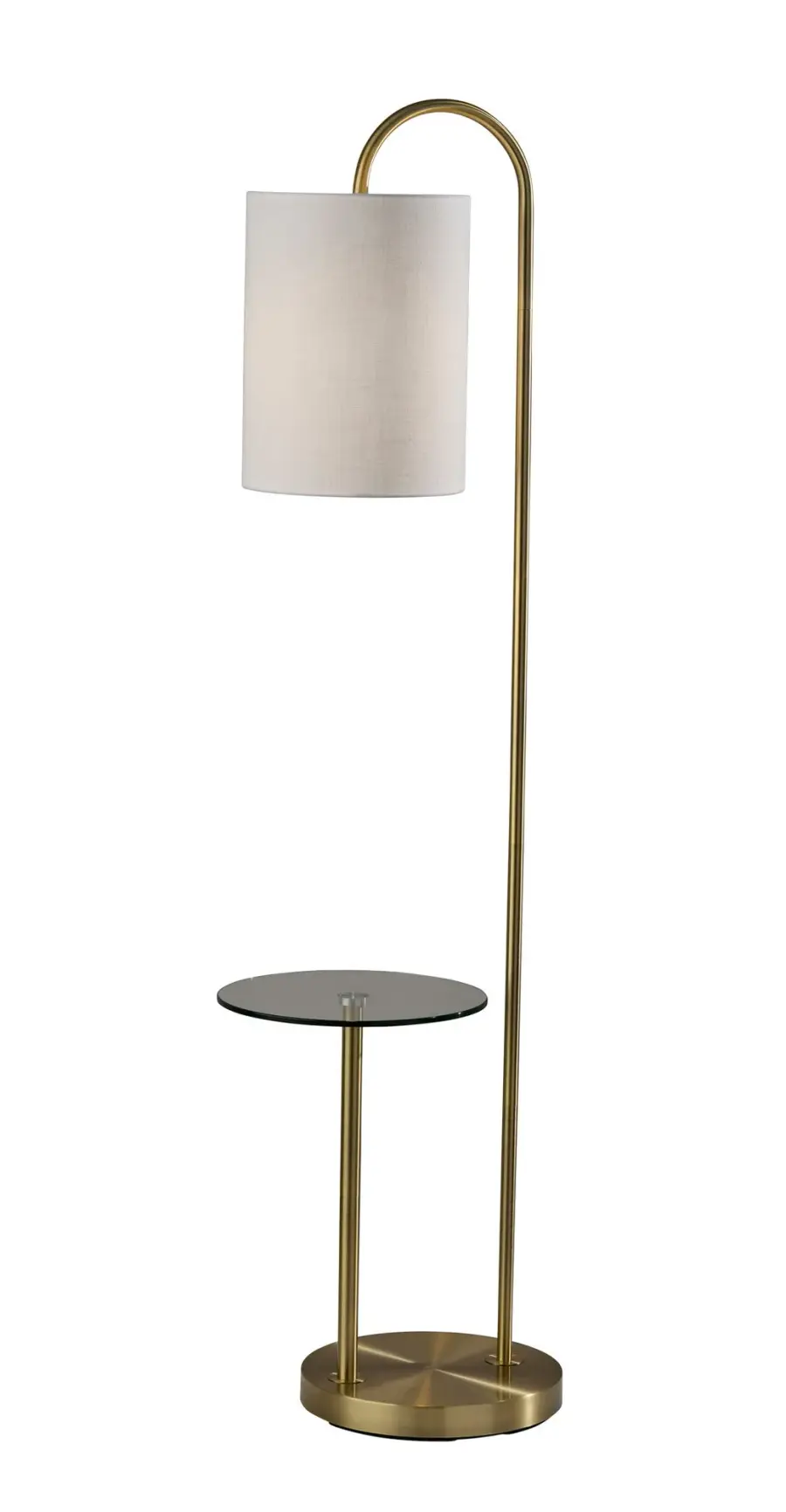 Amira Shelf Floor Lamp in Antique Brass
