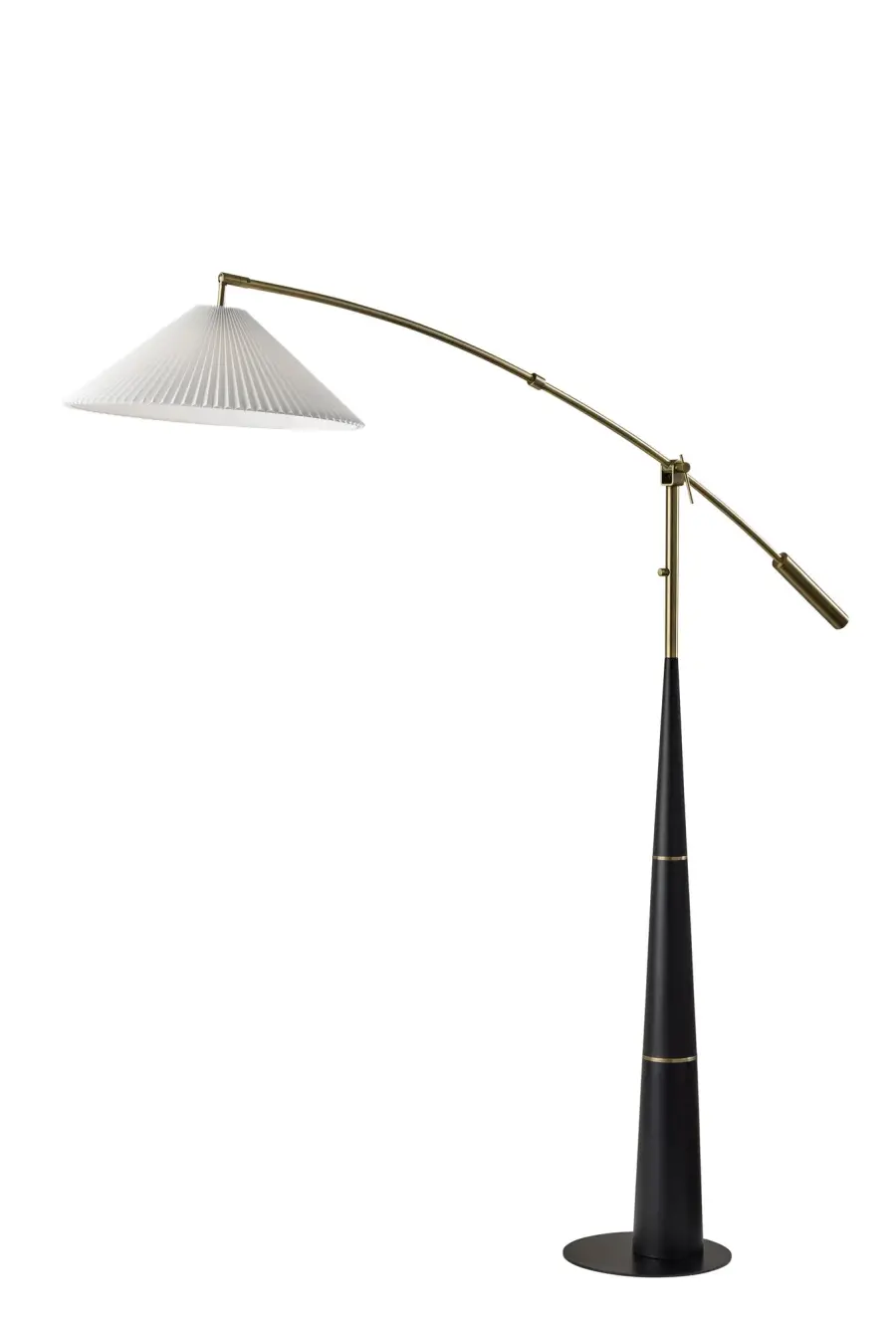 Leroy Arc Lamp in Black & Antique Brass