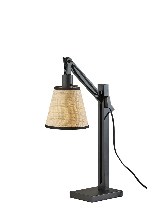 Versatile Industrial Task Lamp with Adjustable Arm & Natural Accents