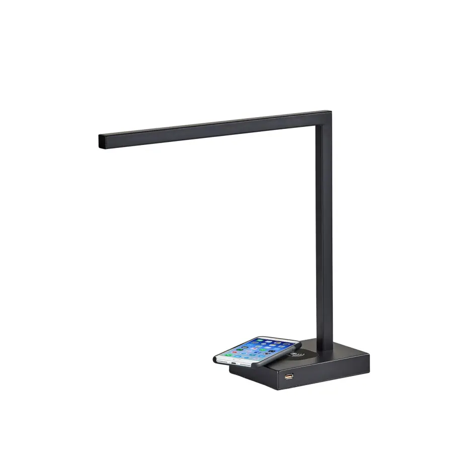 Modern Desk Lamp with Qi Wireless Charging & USB Port