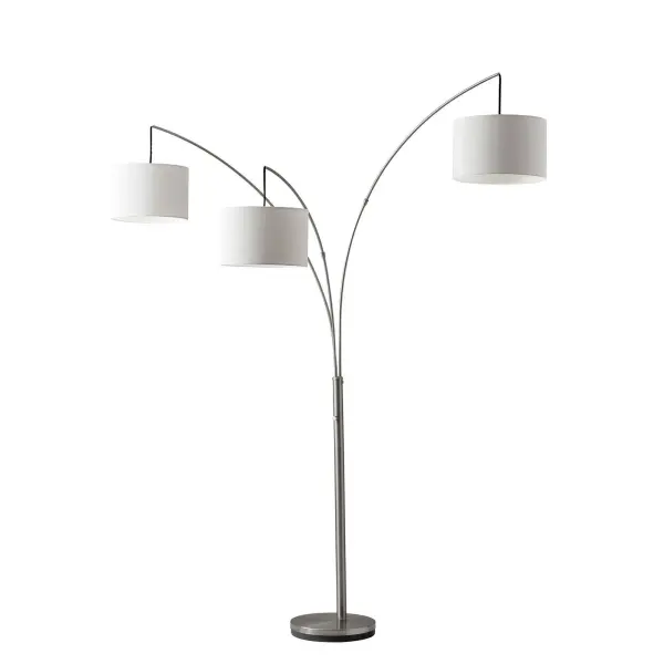 Trinity Arc Lamp - Satin Steel