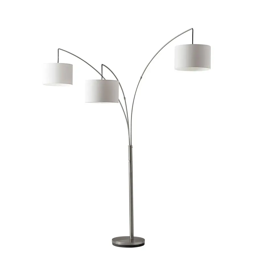 Trinity Arc Lamp - Satin Steel