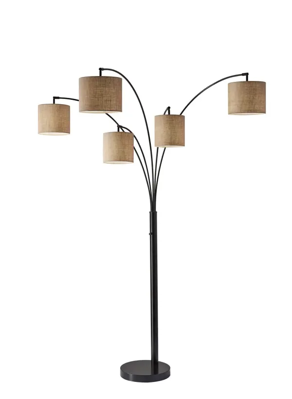 Trinity 5-Arm Arc Floor Lamp in Antique Bronze