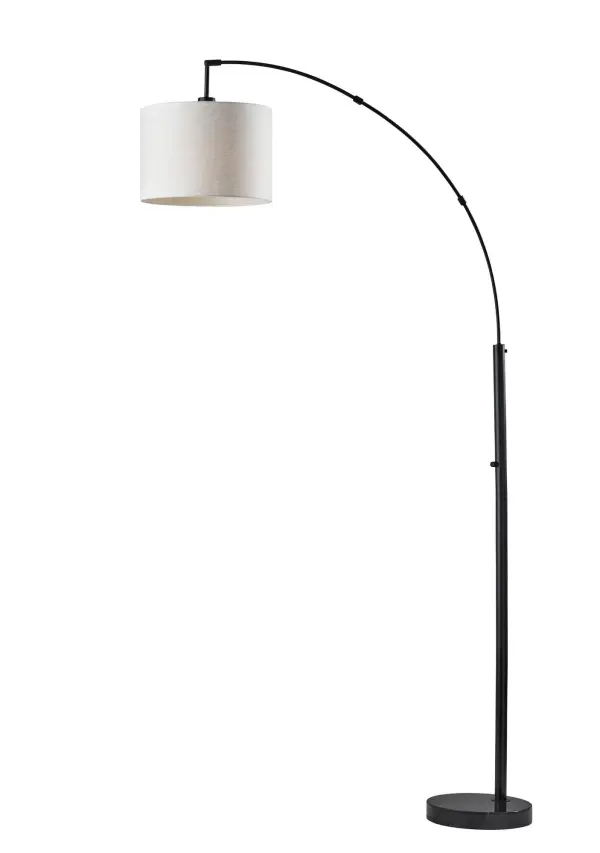 Bowery Arc Floor Lamp in Matte Black - Image 1