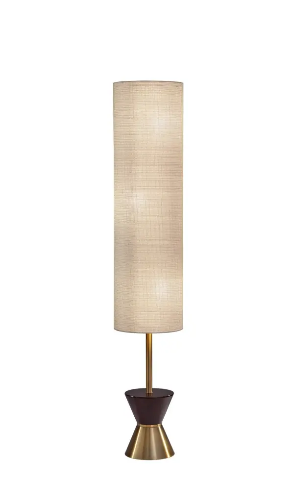 Statement Mid-Century Floor Lantern with Warm Mixed Materials