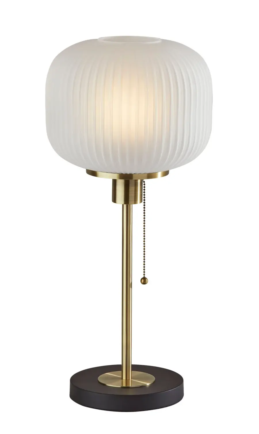 Classic Mid-Century Design with Elegant Frosted Ribbed Glass Shade