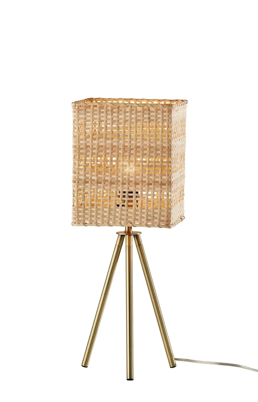 Bondi Antique Brass Table Lamp with Rattan Shade