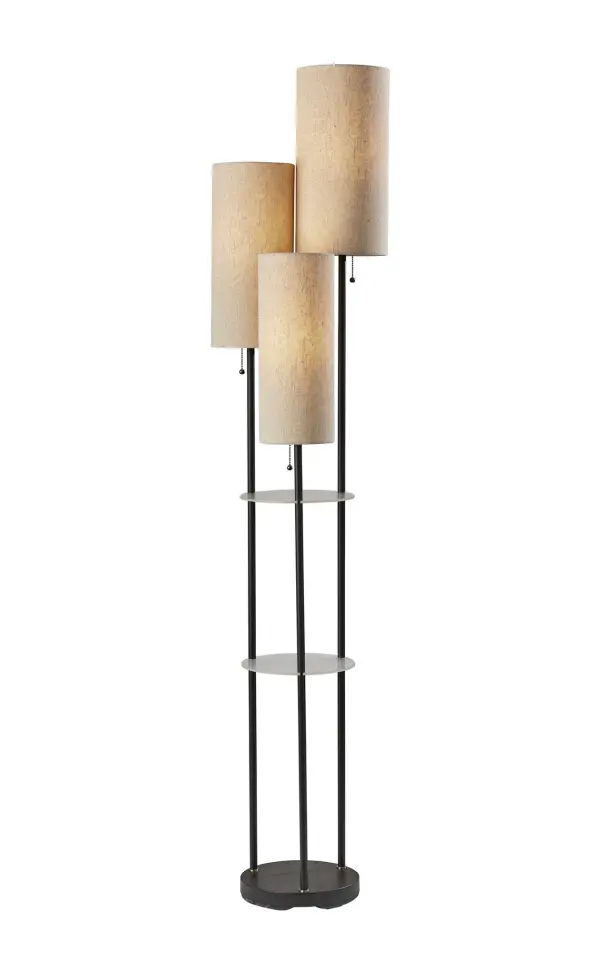 Trio Floor Lamp with Shelves