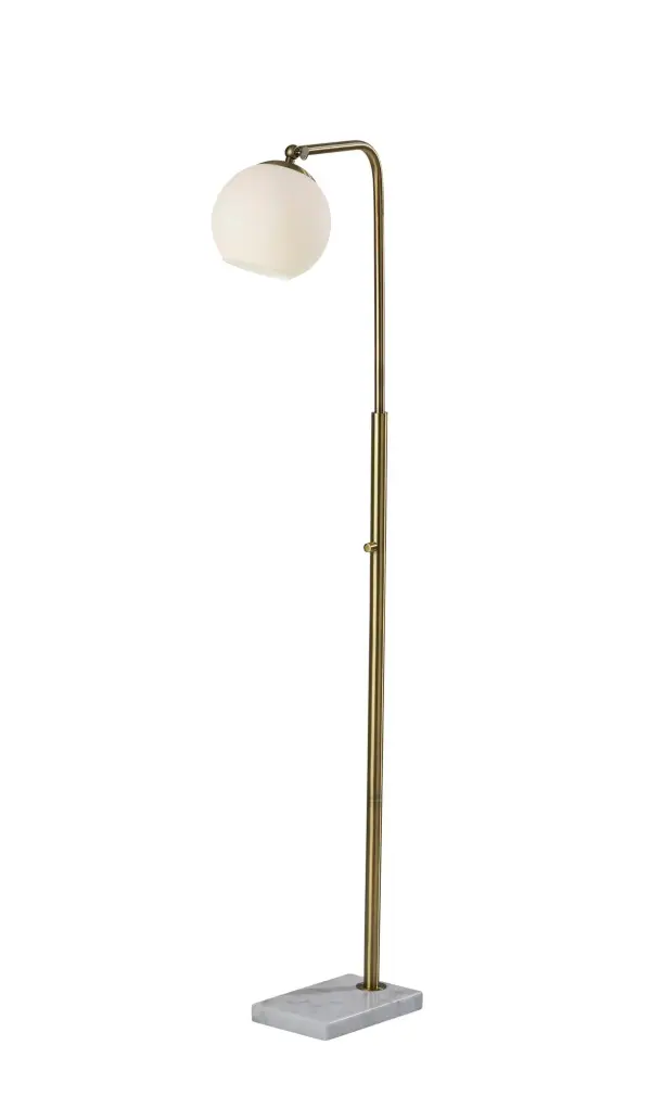 Remi Arc Floor Lamp with White Marble Base