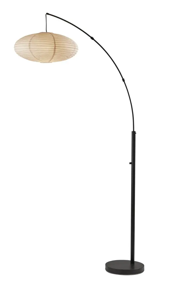 The Corinne Arc Lamp offers a practical overhead lighting solution with its arching design, perfect for illuminating seating areas without ceiling installation. The cream paper shade provides soft, ambient light while the antique bronze finish adds warmth to transitional and farmhouse interiors.