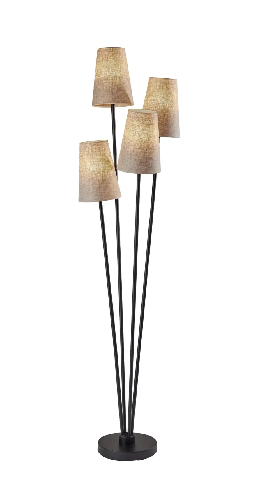 Wentworth Four-Arm Floor Lamp in Black