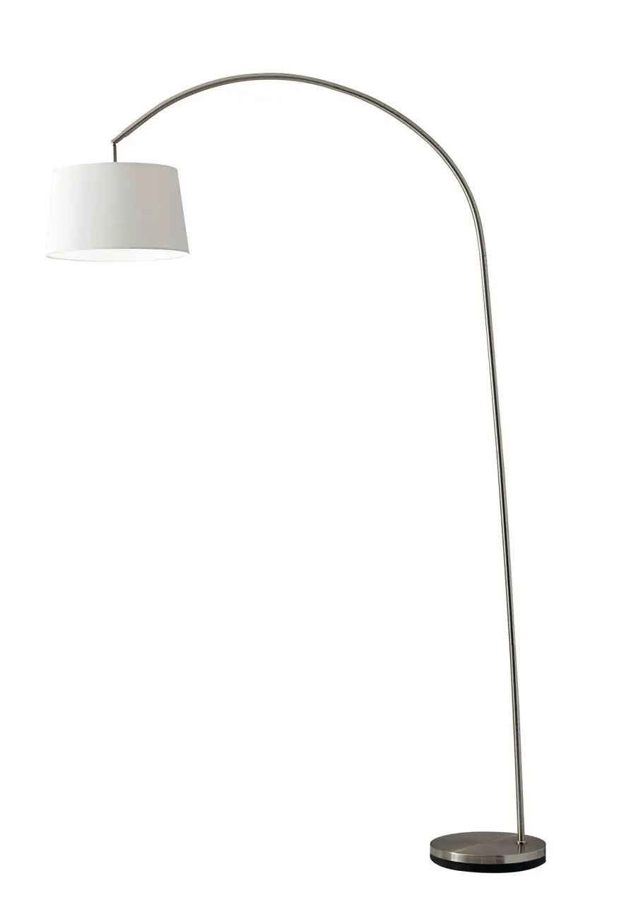 Goliath Arc Floor Lamp in Satin Steel